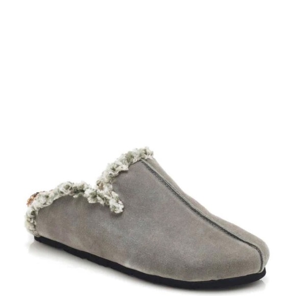 NWT!! New in Box FREE PEOPLE Damon Cozy Mules Gray Suede Slate Faux Fur 36.5 6 - Picture 15 of 15